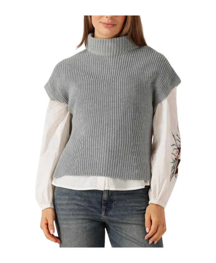 

Серый вязаный жилет для женщин Mos Mosh, серый