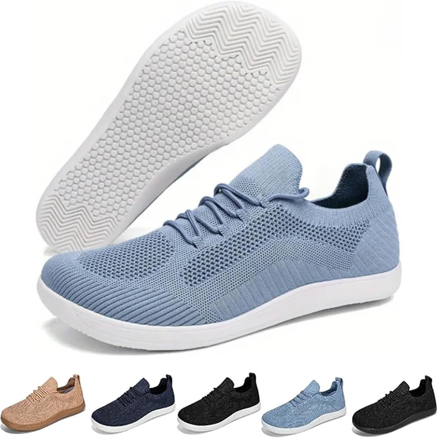 

Комфортные гибридные кроссовки для женщин и мужчин, широкая передняя часть, без шнурков, противоскользящие, дышащая сетка, повседневные ходовые босоножки Generic, синий