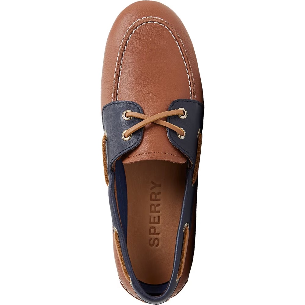 Тонкие кожаные туфли-лодочки Sperry, коричневый — фото 4