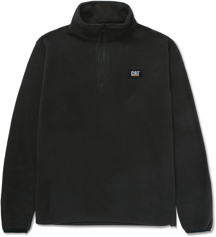 

Мужская флисовая толстовка с молнией на четверть CAT, Black