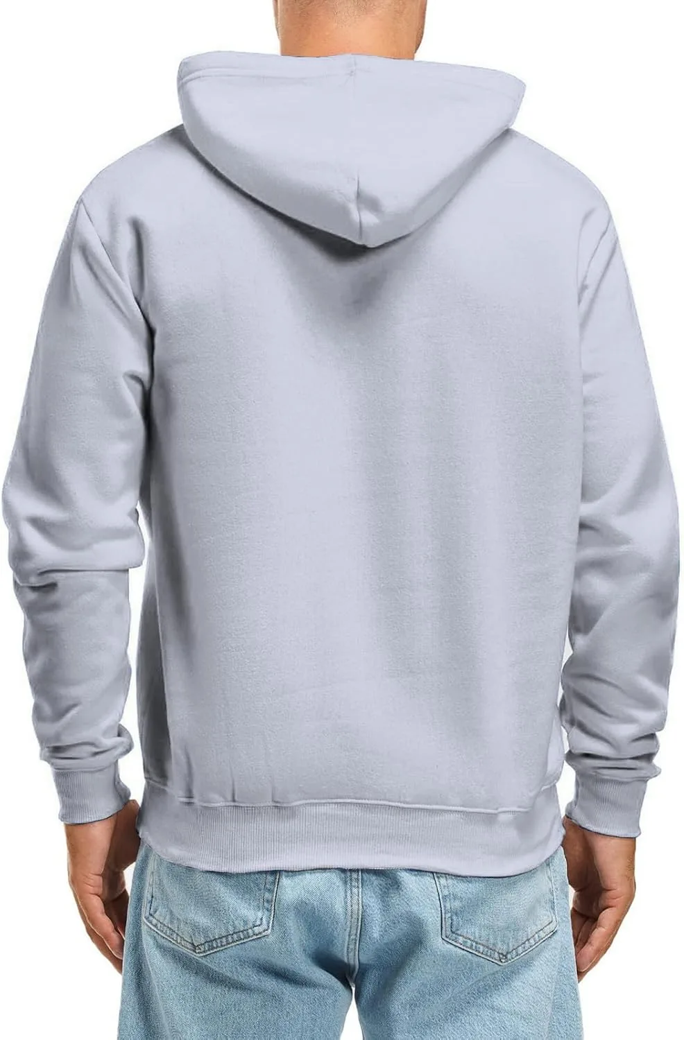 Толстовка мужская Casual Solid Color Fleece Lightweight Pullover с карманами — фото 2