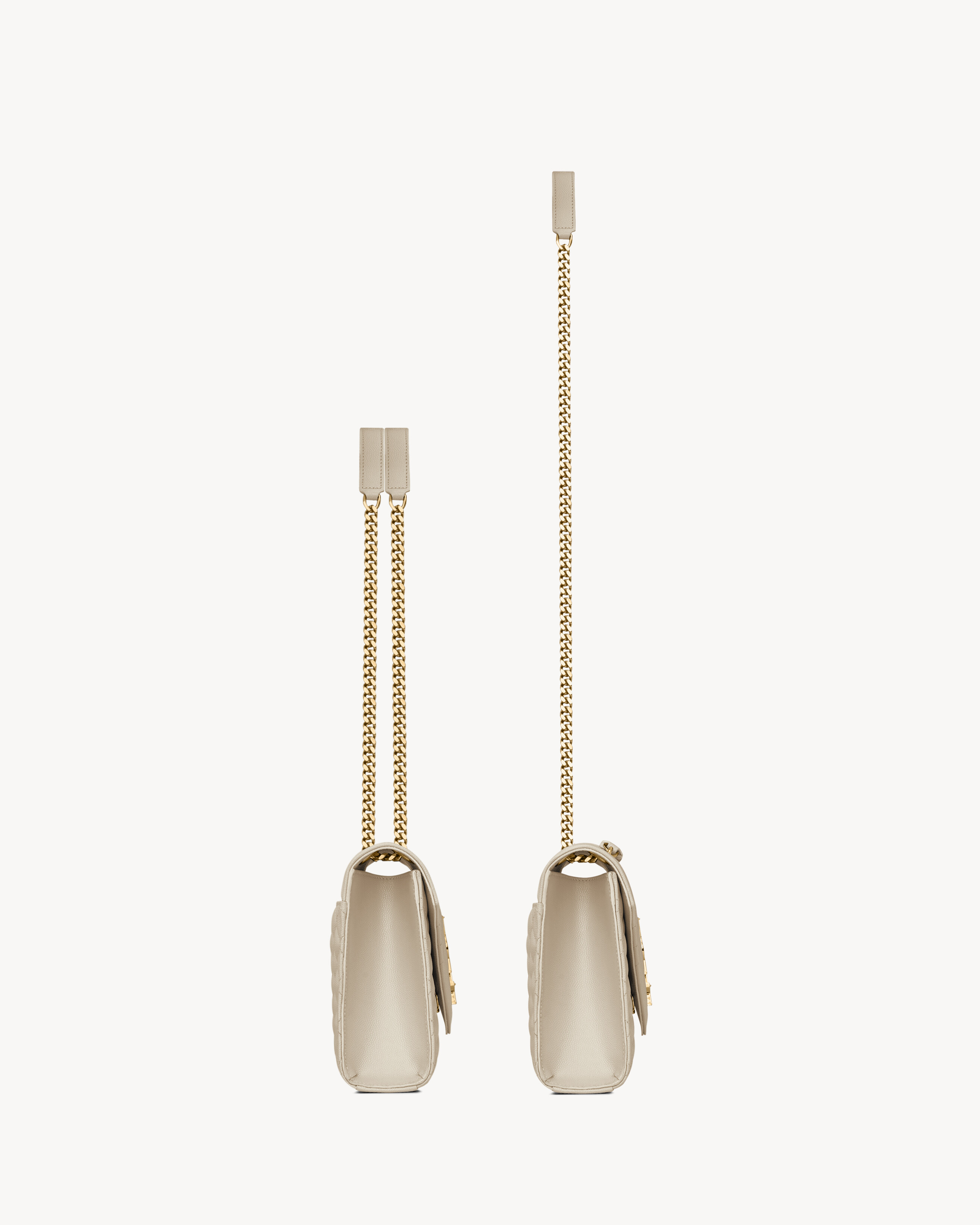 Сумка Envelope Medium из стеганой тисненой кожи Grain de Poudre Saint Laurent, белый — фото 4