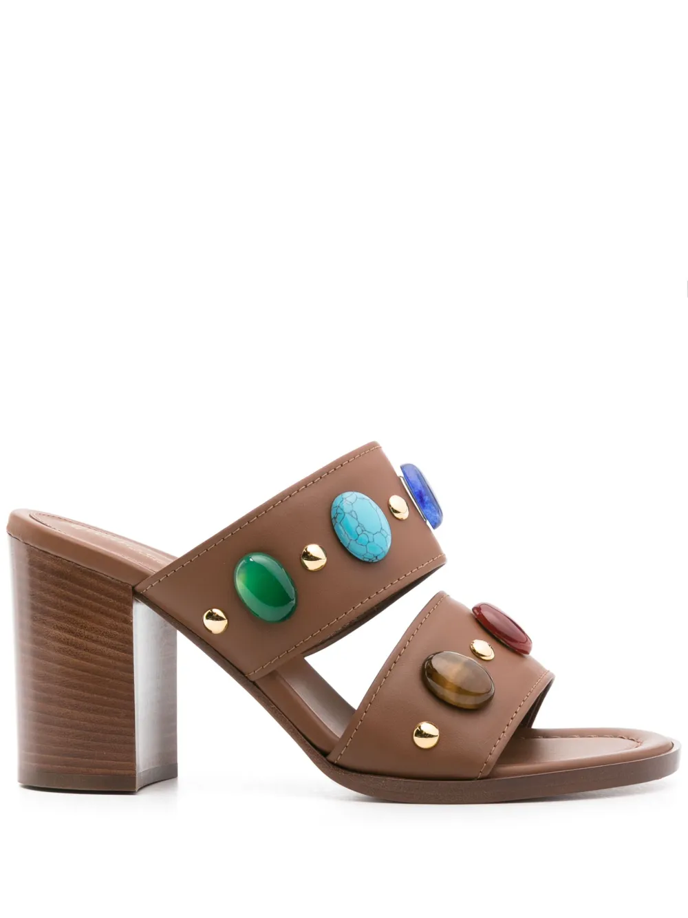 Мюли с бусинами Gianvito Rossi, коричневый