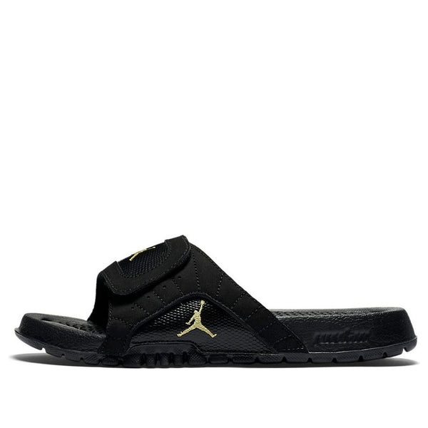 

Тапочки hydro 12 slide 'black metallic gold' Air Jordan, черный