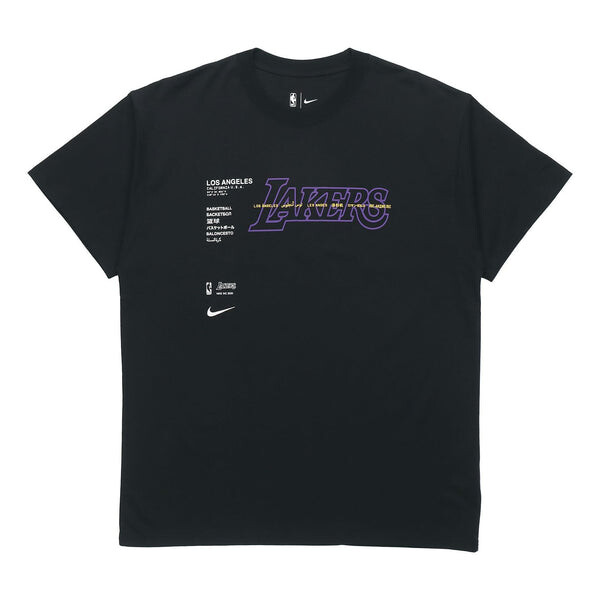 

Футболка nba courtside los angeles lakers с коротким рукавом тренировочные Nike, черный