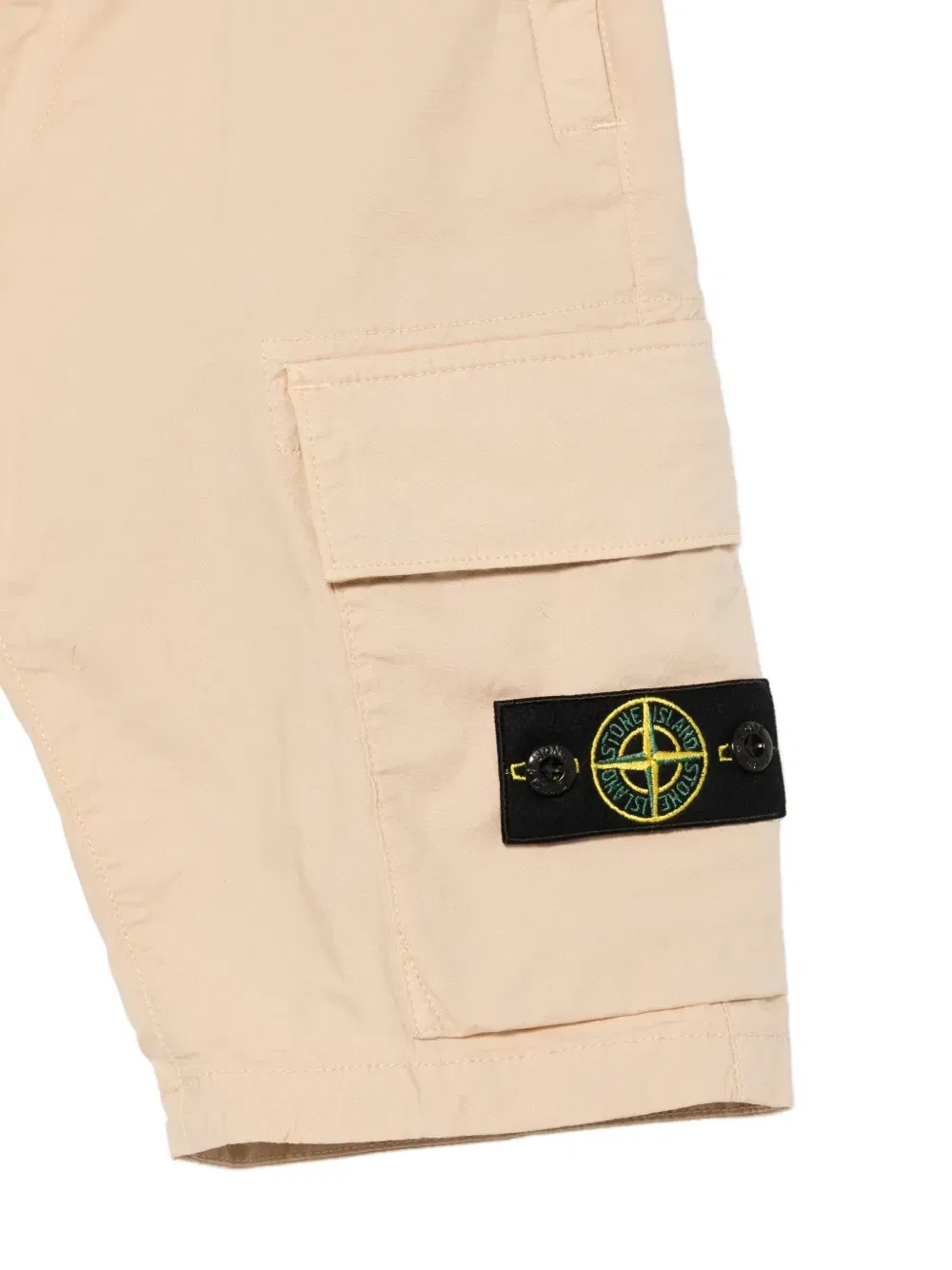 Шорты с накладными карманами Stone Island Junior, бежевый — фото 3