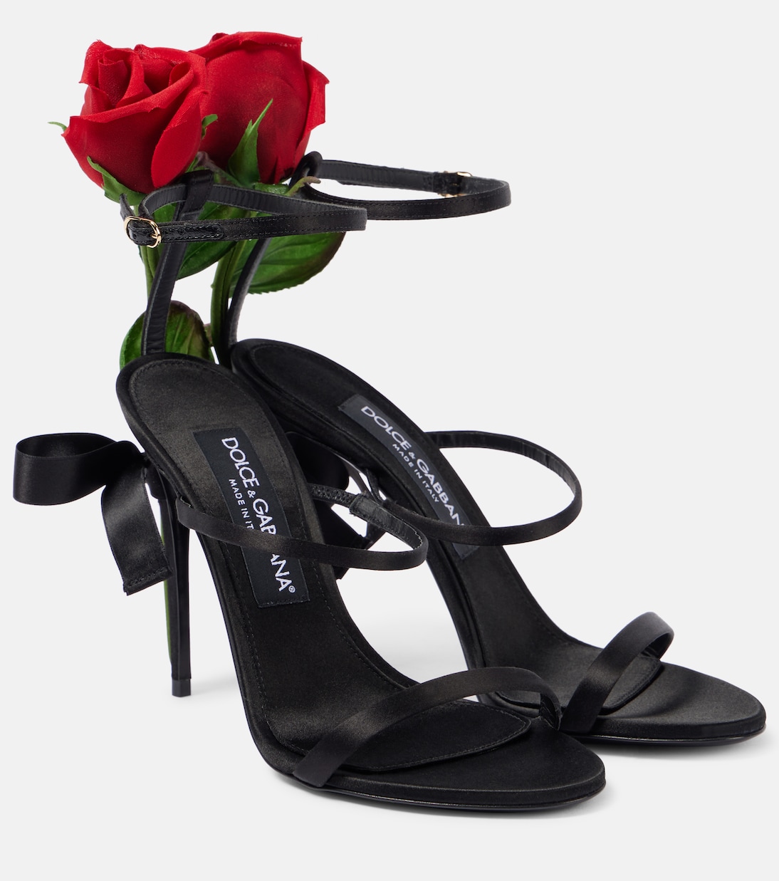 Атласные сандалии Dolce&Gabbana, Nero