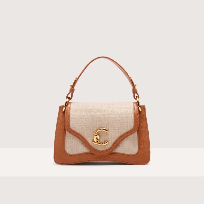 

Сумка top-handle Coccinelle C-Me Canvas Small, цвет Natural/Cuir