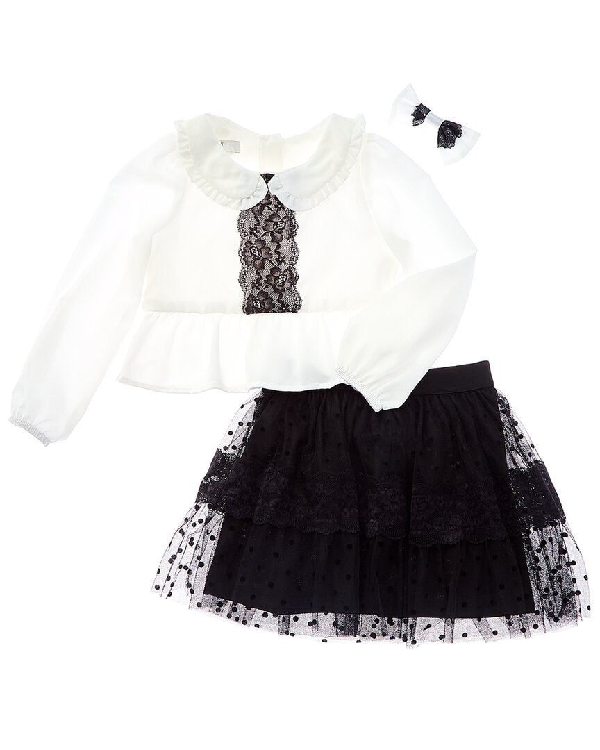 

Комплект из блузки и юбки Badgley Mischka Crepe, черный