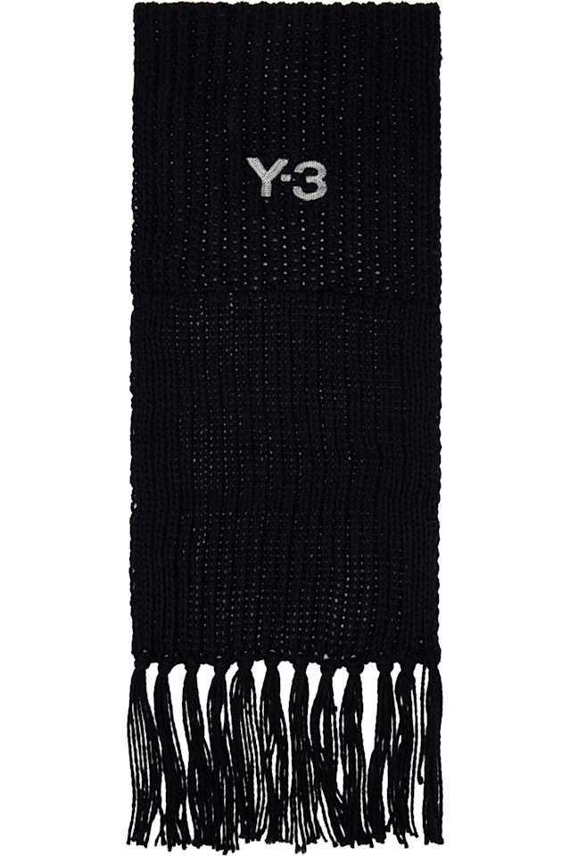 

Большой вязаный шарф Y-3, черный