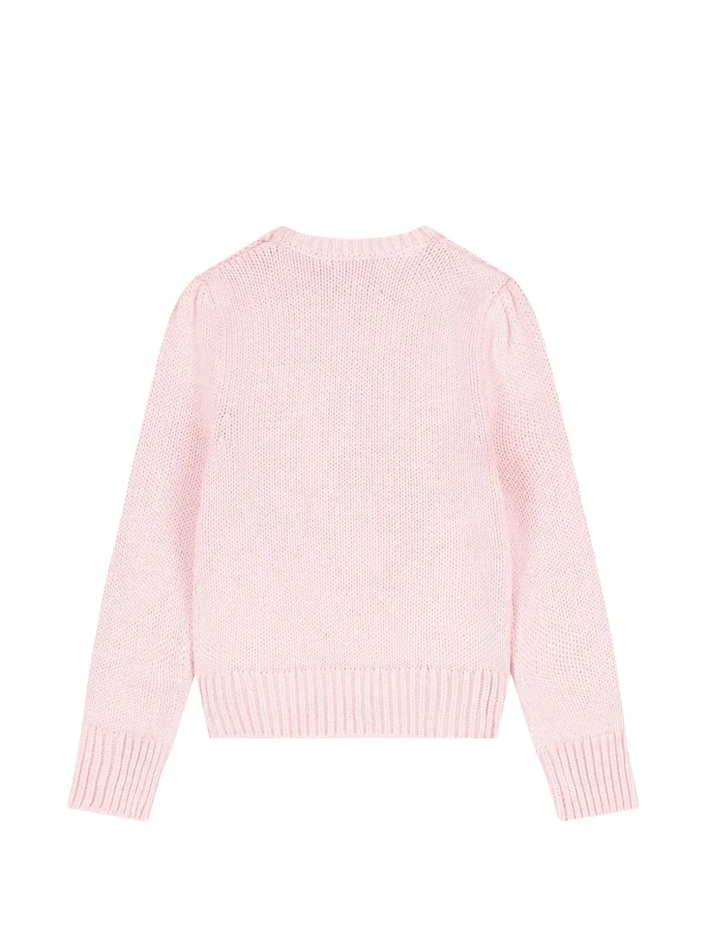Вязаный свитер с флажком и пуговицами Polo Ralph Lauren Kids, розовый — фото 2