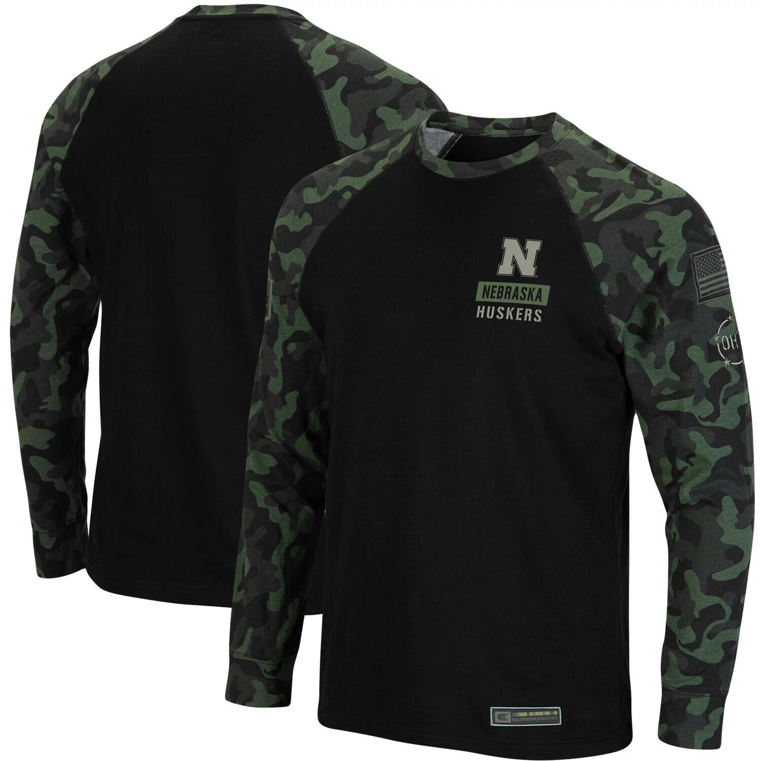 

Мужская черная футболка Nebraska Huskers OHT Military Appreciation Camo Raglan с длинным рукавом Colosseum, Черный, Мужская черная футболка Nebraska Huskers OHT Military Appreciation Camo Raglan с длинным рукавом Colosseum