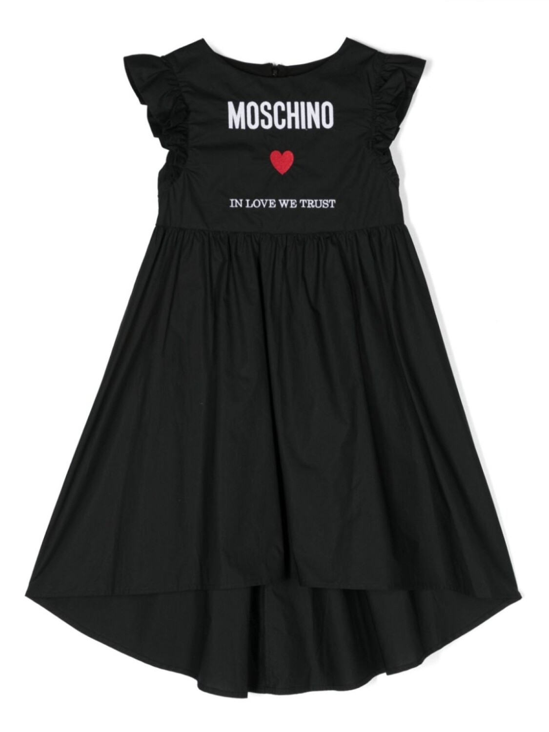 

Moschino Kids расклешенное платье с вышитым логотипом, черный