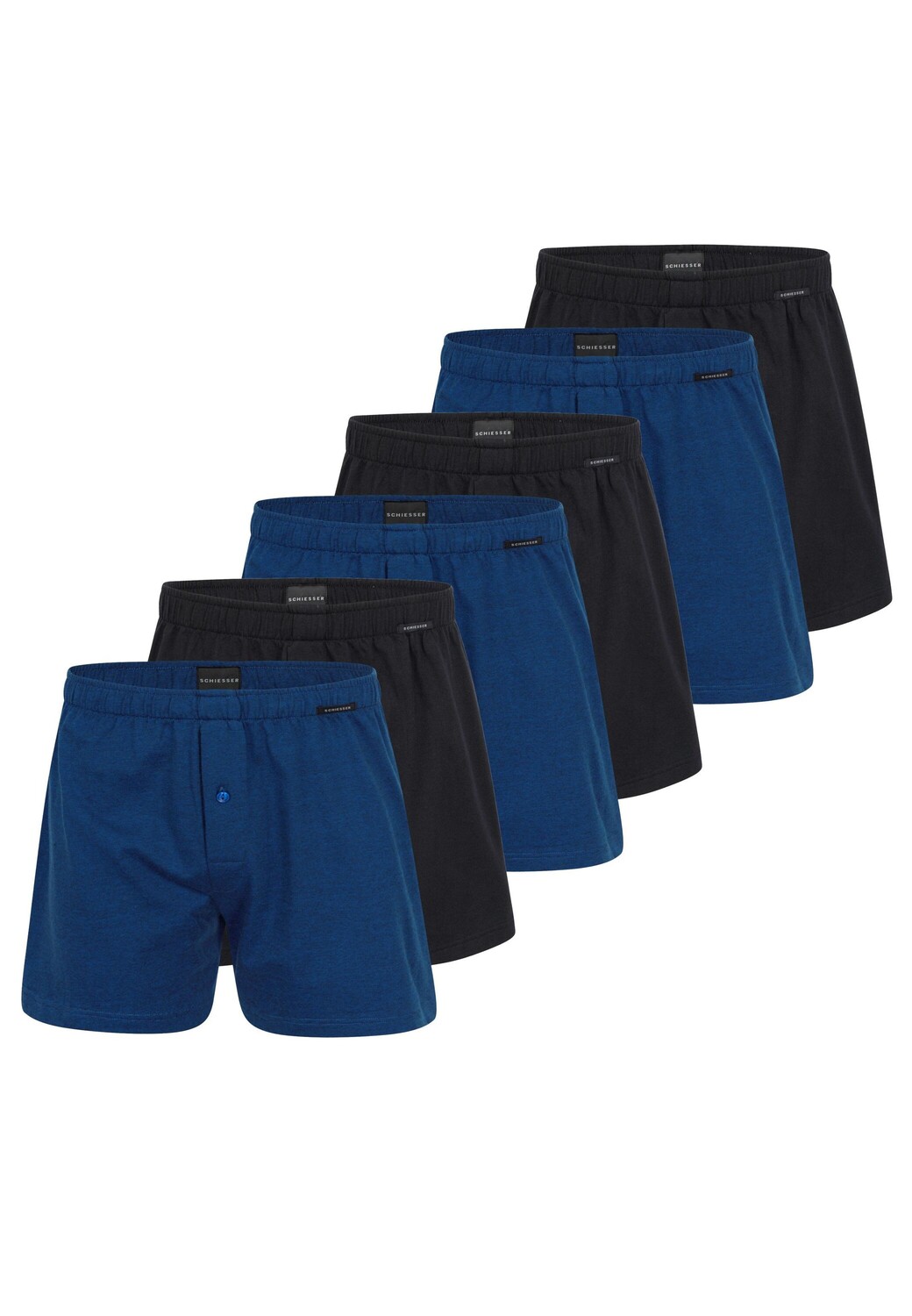 

Боксеры Schiesser Boxershorts Singel-Jersey, цвет Blau / Schwarz