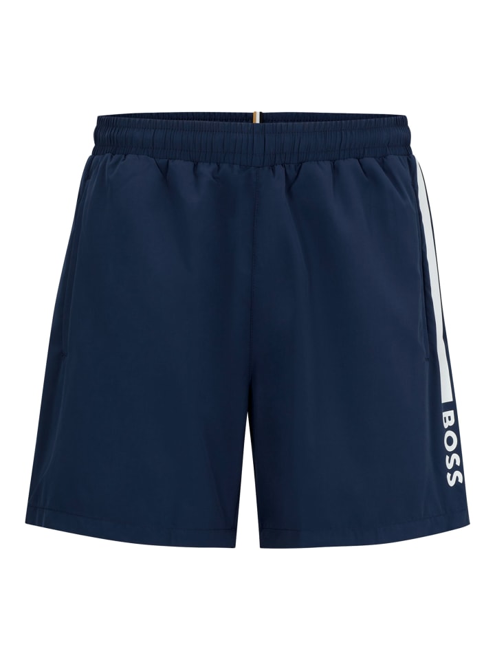 

BOSS Плавки с изображением дельфина, темно-синие