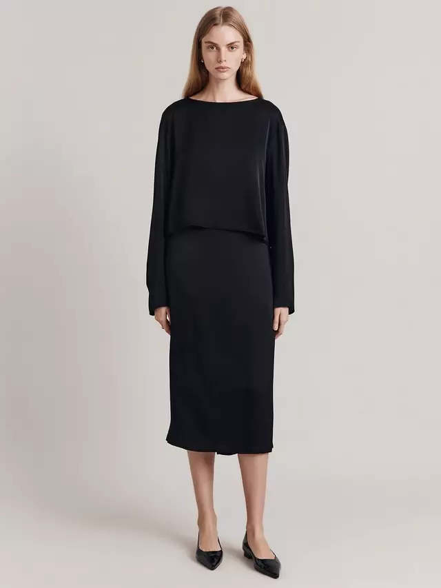 

Топ Ghost Evelyn Cropped Satin, черный
