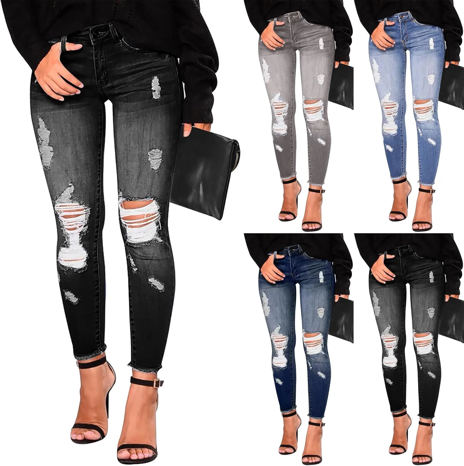 

Gumipy женские джинсы с эффектом коррекции фигуры, plus size, stretchy, high waisted, curvy slim fit