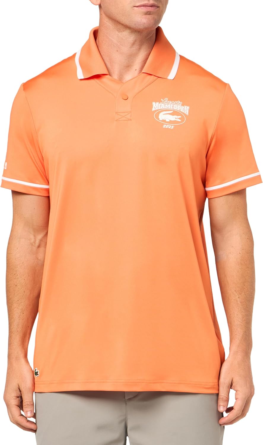 

Мужская спортивная теннисная рубашка-поло Lacoste Regular Fit Miami Open Color Block, Carrot