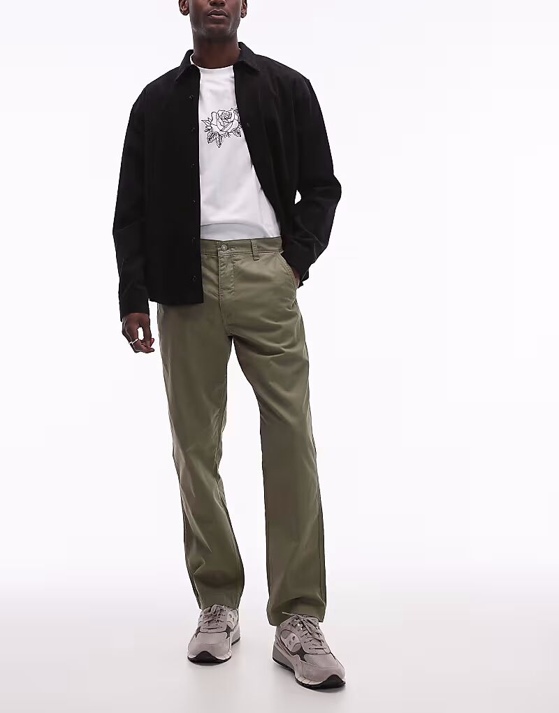

Брюки Levi's XX Chino Authentic прямого кроя из саржи, окрашенные в средне-зеленый цвет