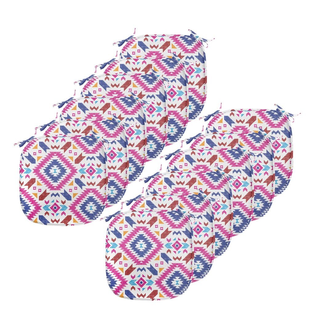 

Подушки на обеденный стул в этническом стиле ABAKUHAUS, нарисованные вручную Шрипес Майя, декоративная водонепроницаемая подушка с ремнями для кухонных сидений, 40 см x 40 см — упаковка из 12 шт., фуксия, индиго, бордовый