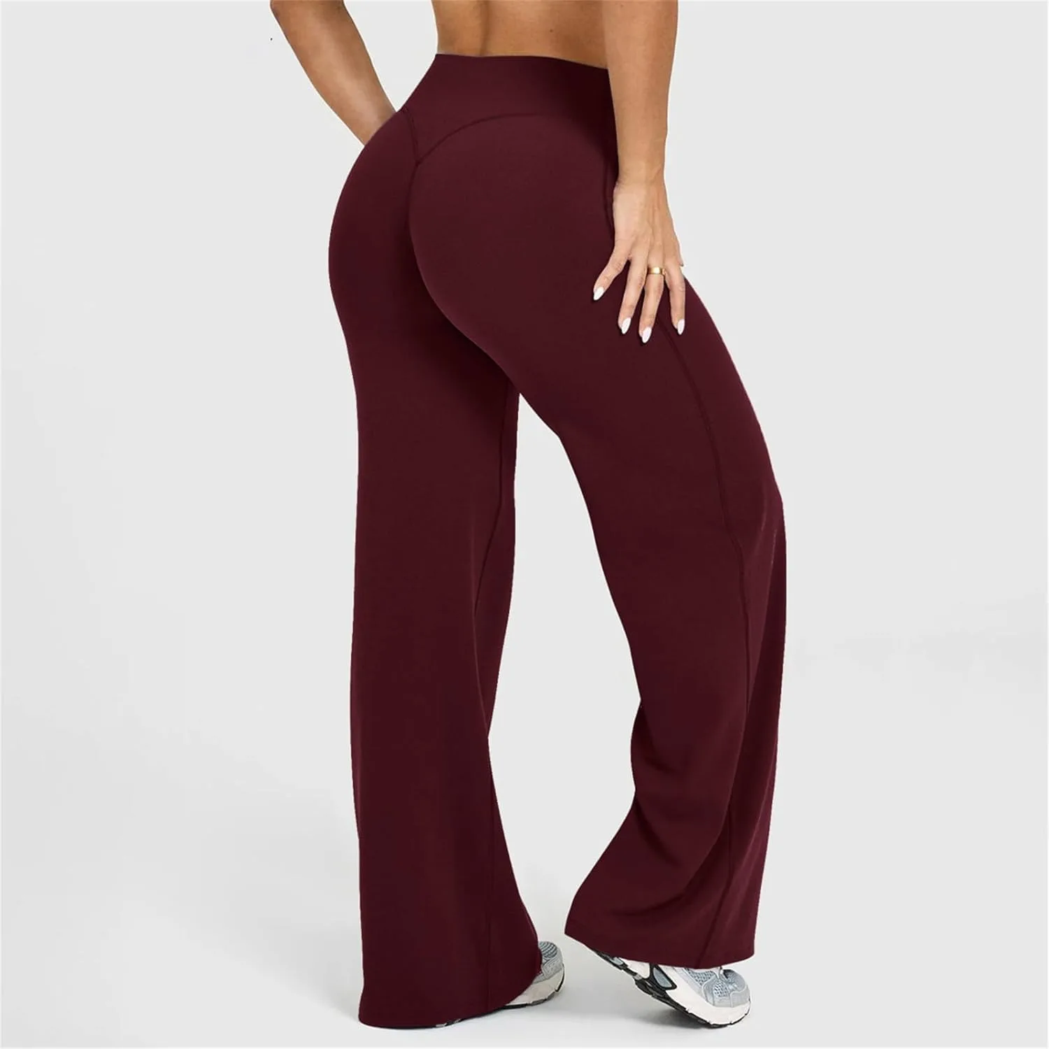 Женские широкие штаны для йоги High Waisted с эффектом подтяжки живота — фото 4