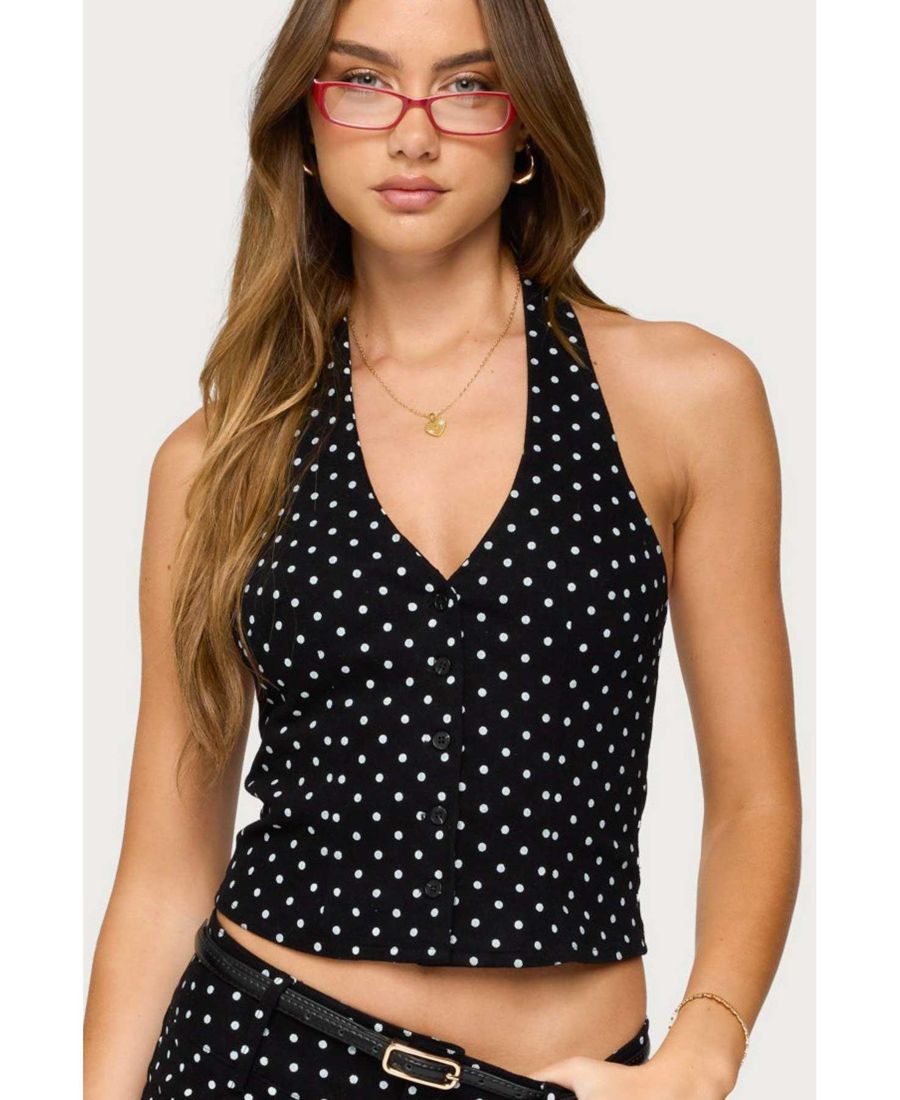 

Женский топ-халтер Twyla в горошек Edikted, Black-and-white