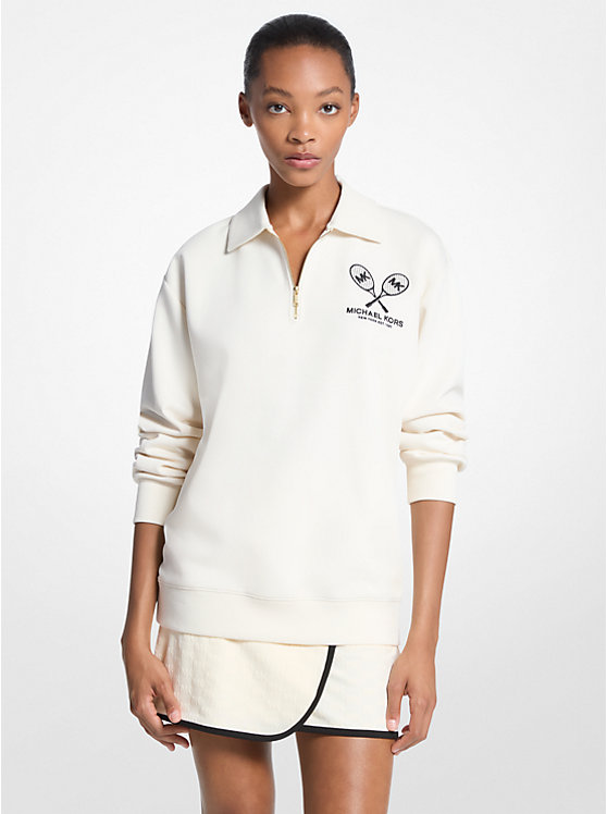 

Свитер из хлопкового микса с вышитым логотипом Michael Kors, белый