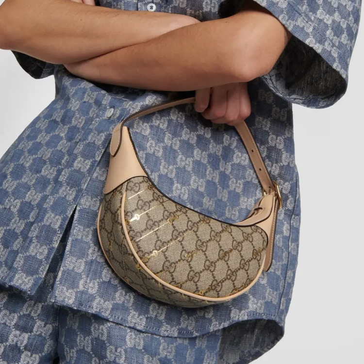 Женская сумка через плечо GUCCI Ophidia из канваса с кожаной отделкой — фото 4