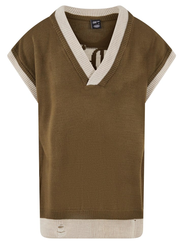 

Голландский вязаный кардиган цвета хаки Von Dutch