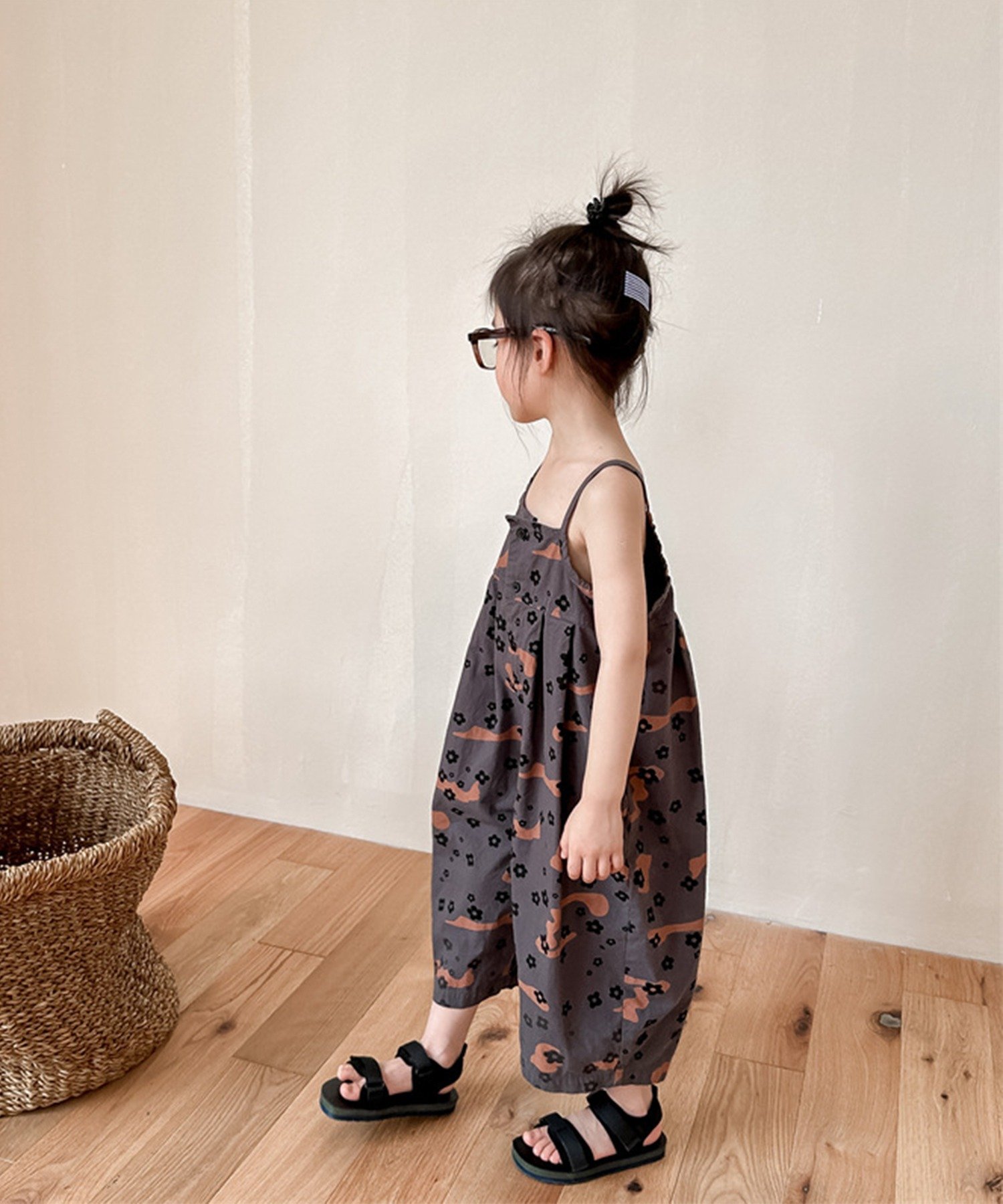 Корейский детский комбинезон с принтом, длиной 3/4 Aimoha Kids, Dark Gray — фото 3