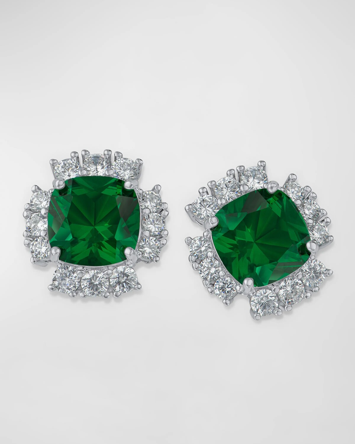 

Круглые серьги с цирконием Royal Glam Post Kenneth Jay Lane, цвет Green