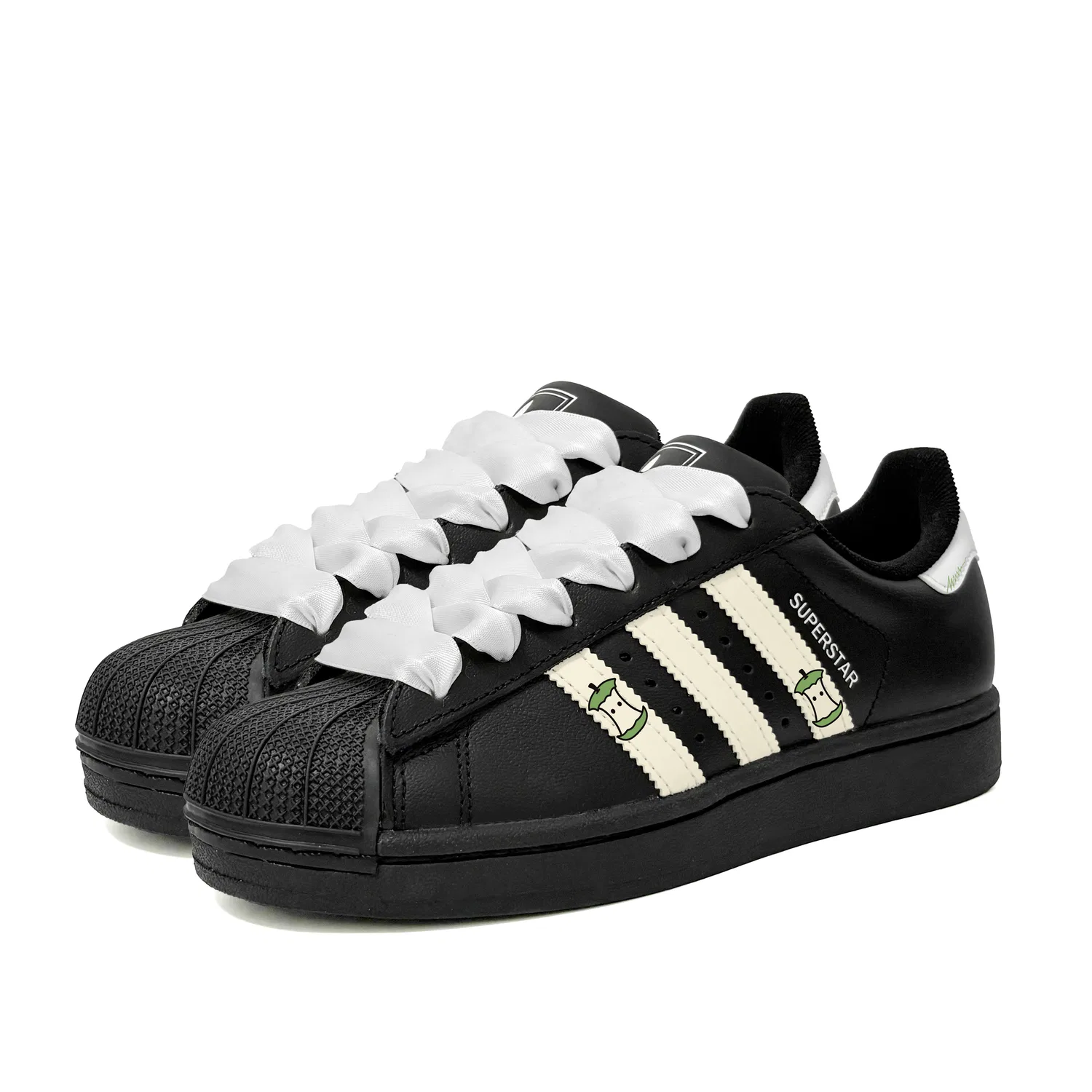 Кеды для скейтбординга Superstar 2 Green Apple Pit Adidas Originals черные — фото 4