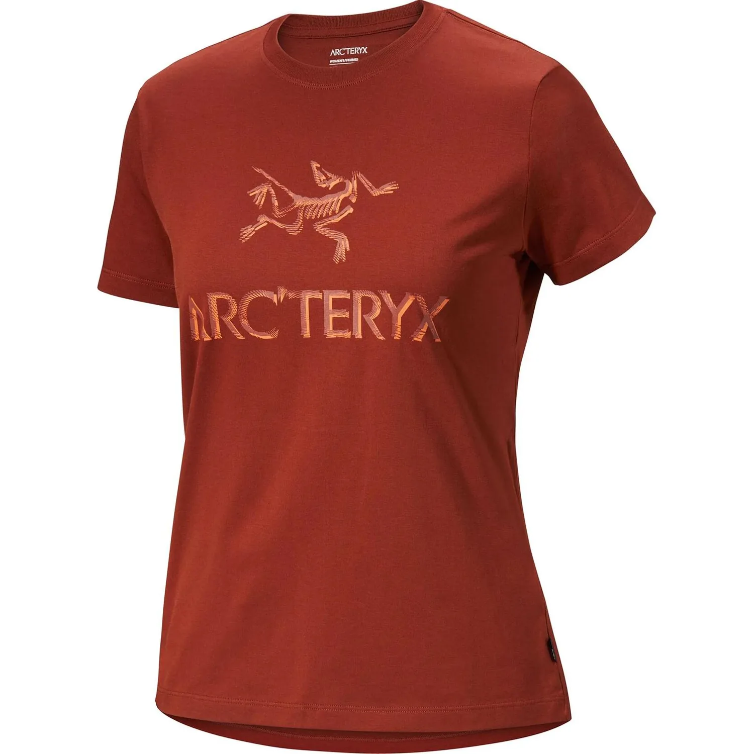 Футболка Arc'Word Cotton Arcteryx, redwood коричневый/warm sun оранжевый/sequoia/solaris