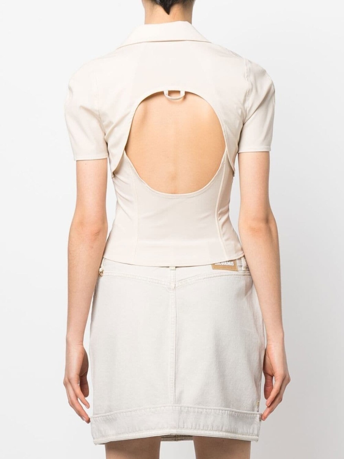 Jacquemus рубашка Tangelo на молнии, нейтральный цвет — фото 4