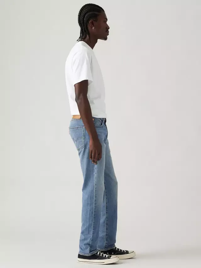 Джинсы 502 зауженного кроя из льна и денима, новые, синие Levi's — фото 2
