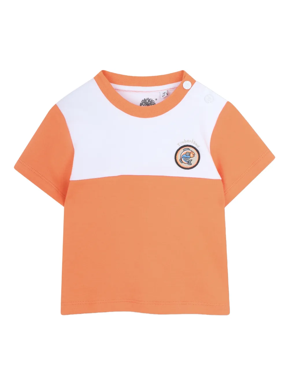 Комплект из топа и шортов в стиле колор-блок с логотипом Timberland Kids, серый — фото 3