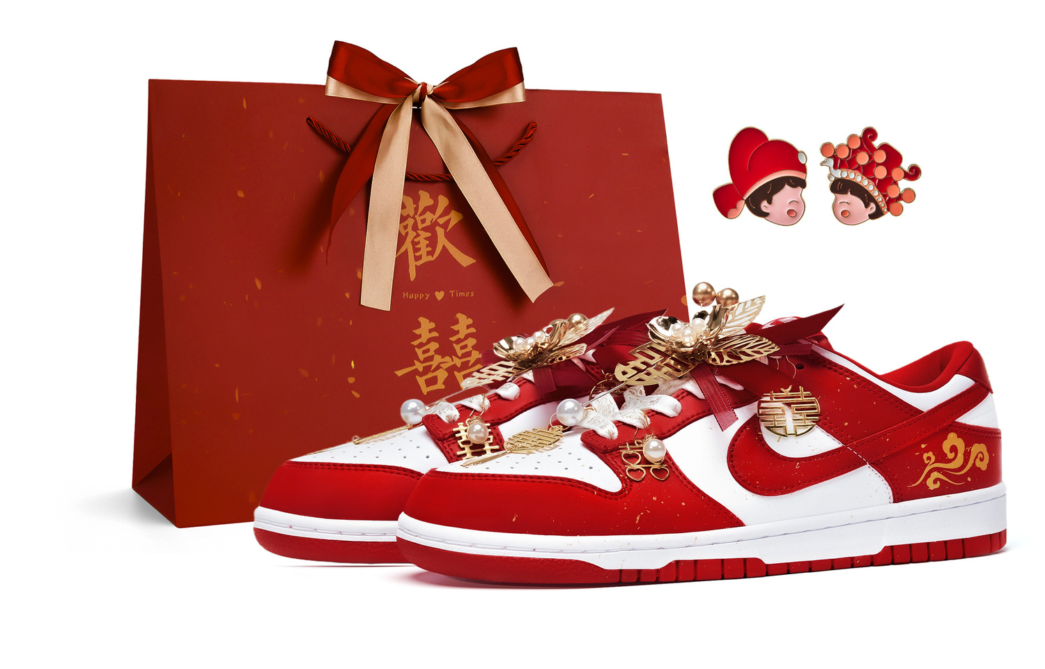 

Nike Износостойкие и легкие низкие скейтбордистские кроссовки Dunk, унисекс, красные