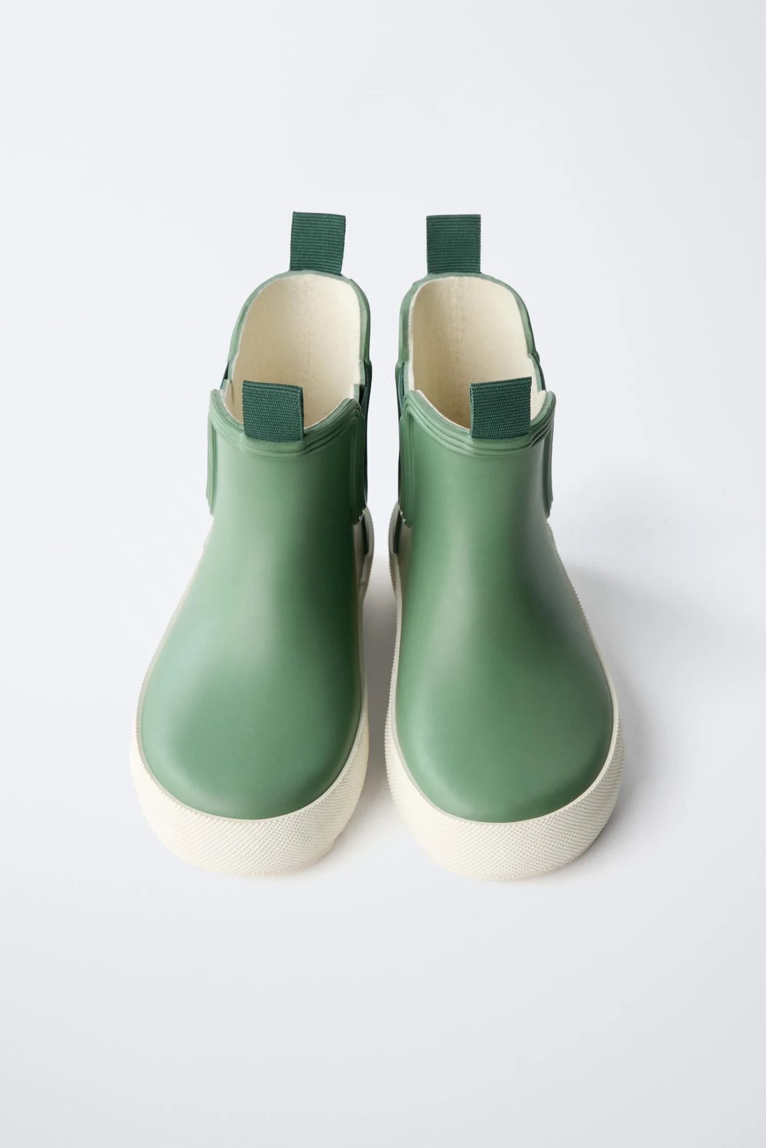 Эластичные резиновые сапоги Zara, хаки — фото 4