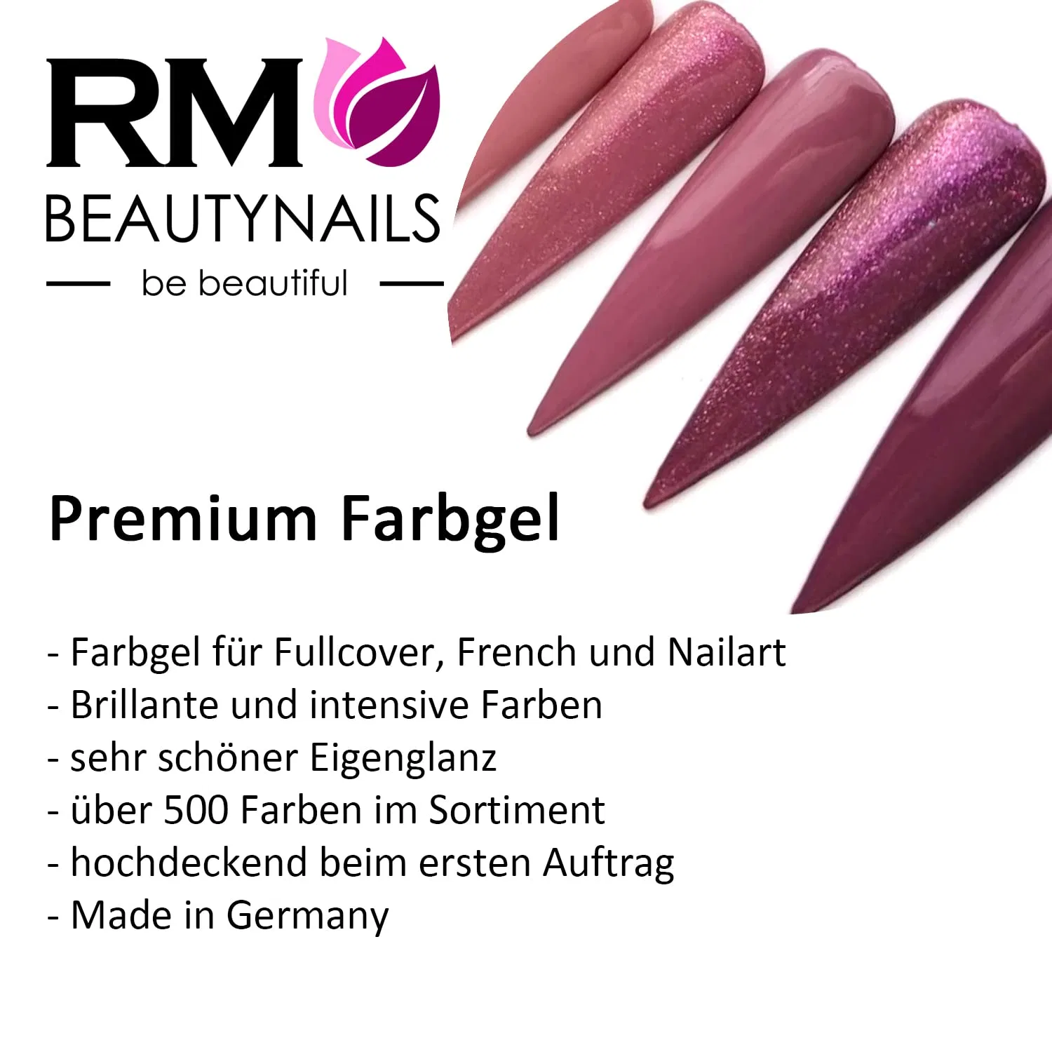 Красный цветной гель для ногтей UV LED 5 мл Rm Beautynails — фото 4