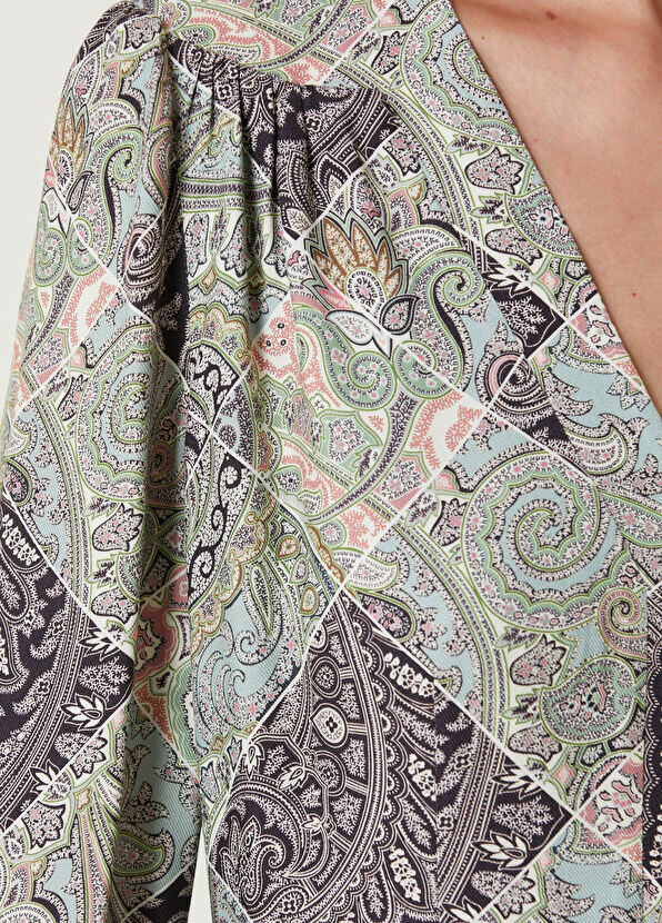 Платье миди с этническим узором Etro, мультиколор — фото 4