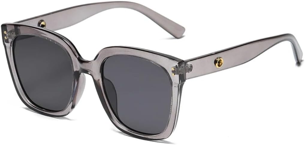 

Классические винтажные квадратные солнцезащитные очки в увеличенной оправе для женщин, роскошные мужские солнцезащитные очки для активного отдыха и спорта, защита от УФ-излучения UV400 TVTBBVV, Gray Gray