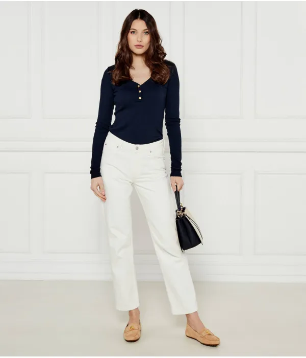 Блузка Хенли Slim fit Tommy Hilfiger, синий — фото 2