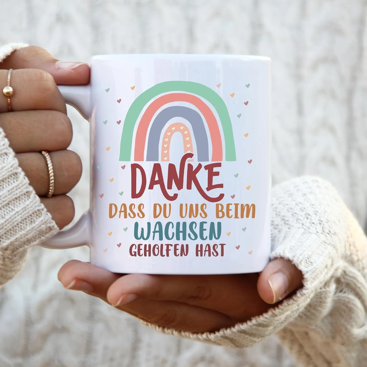 Кофейная кружка "Danke dass du uns beim Wachsen gehelfen hab" | Белый стандарт | Подарок на прощание учителю Jungle Mug — фото 4