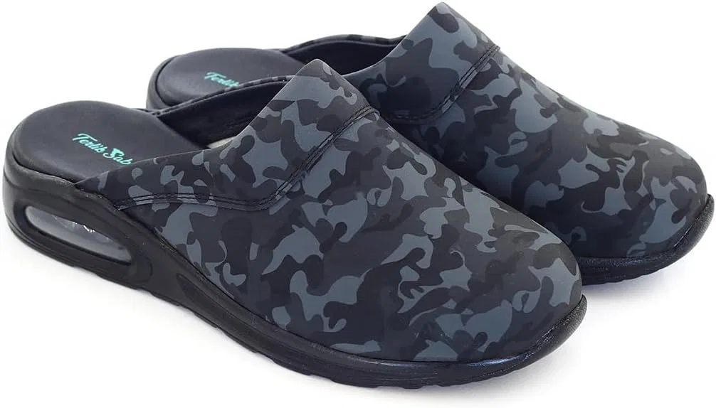 Мужские кожаные сабо-мюли Terlik Sabo Air ST237 terlik sabo ortopedik terlik, Dark Camouflage