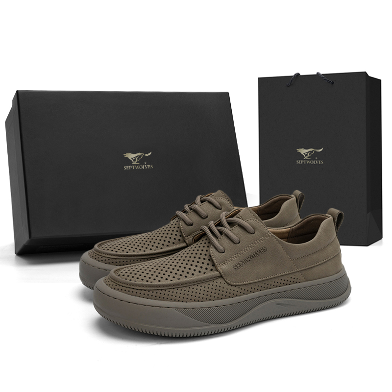 

SEPTWOLVES Мужские повседневные туфли хаки дышащие улучшенные, цвет Khaki Breathable Upgraded (Standard Leather Shoe Size)