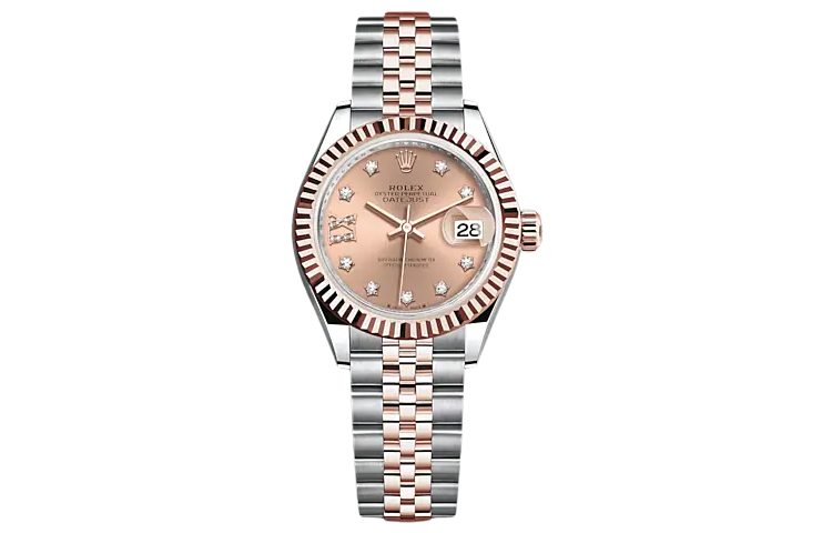 

ROLEX Женские часы Apparel Datejust Collection с автоматическим механизмом, 28 мм, розовый циферблат