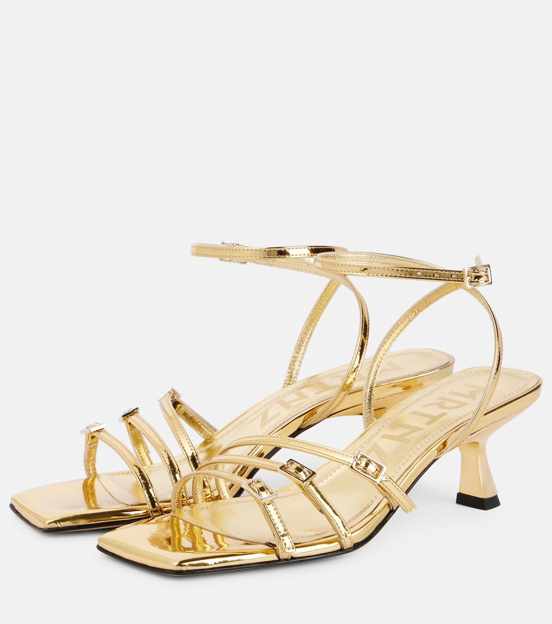 Сандалии из металлизированной кожи Teresa 80 Souliers Martinez, золотой — фото 4