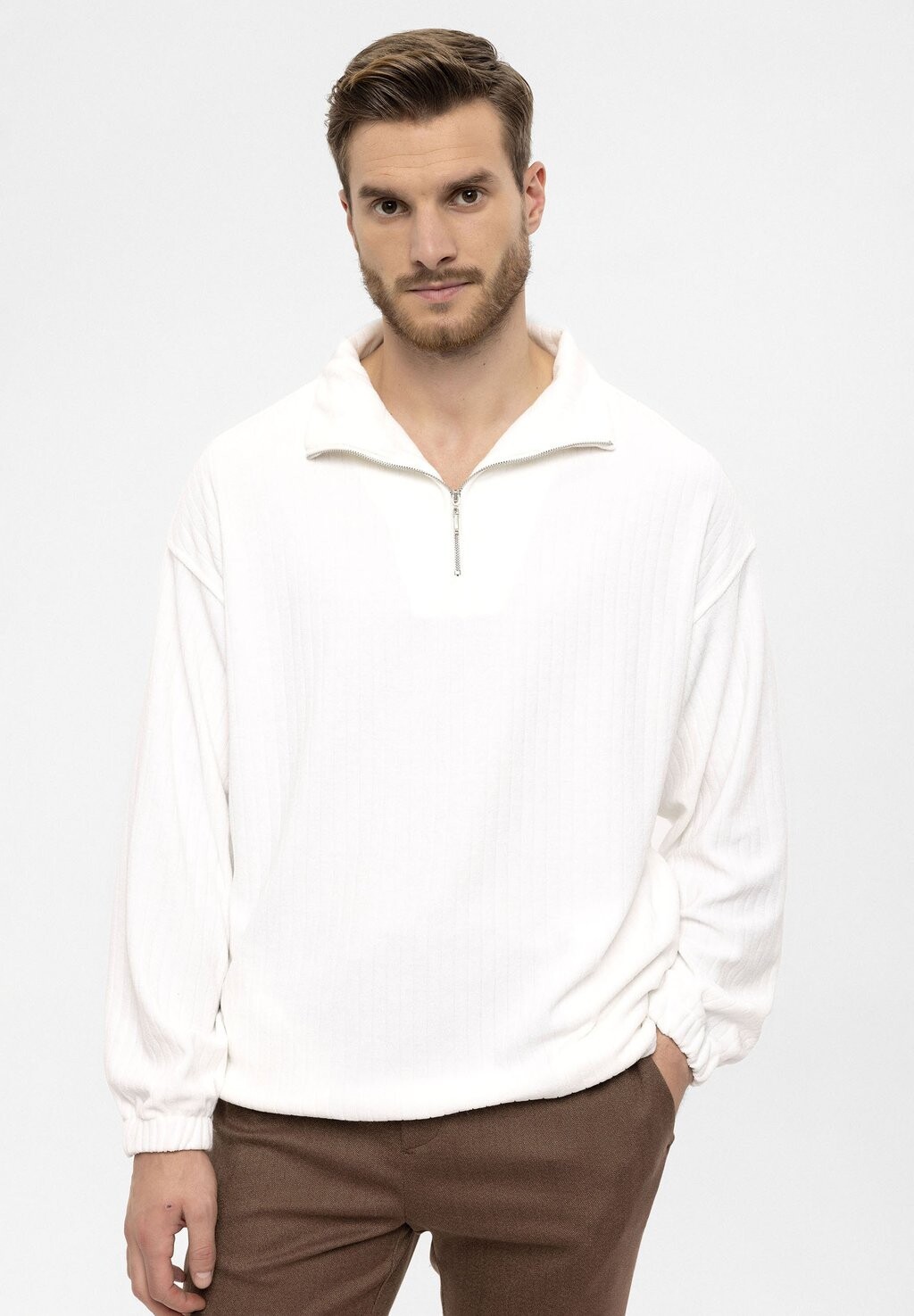 

Флисовая толстовка High Neck Antioch, цвет ecru