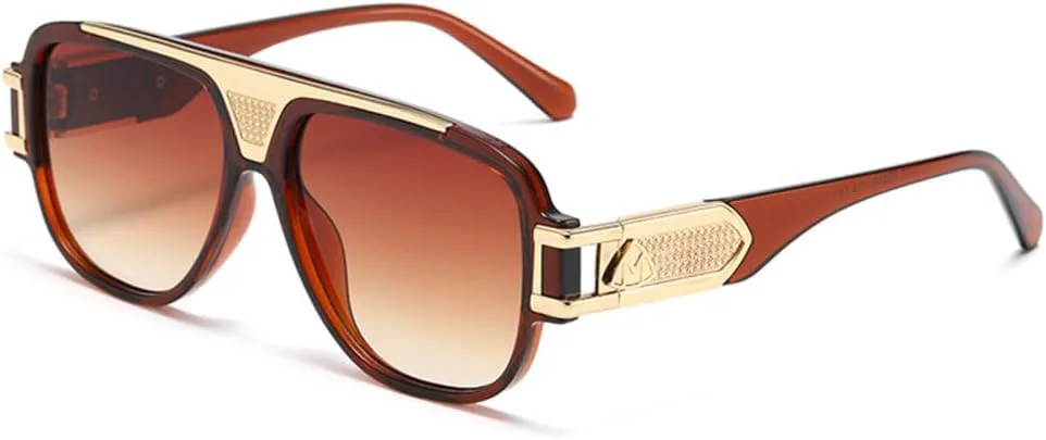 

Солнцезащитные очки для женщин и мужчин, модные солнцезащитные очки в винтажном стиле, металлические, в стиле стимпанк, с защитой от ультрафиолета UV400 MTZJH, Tea