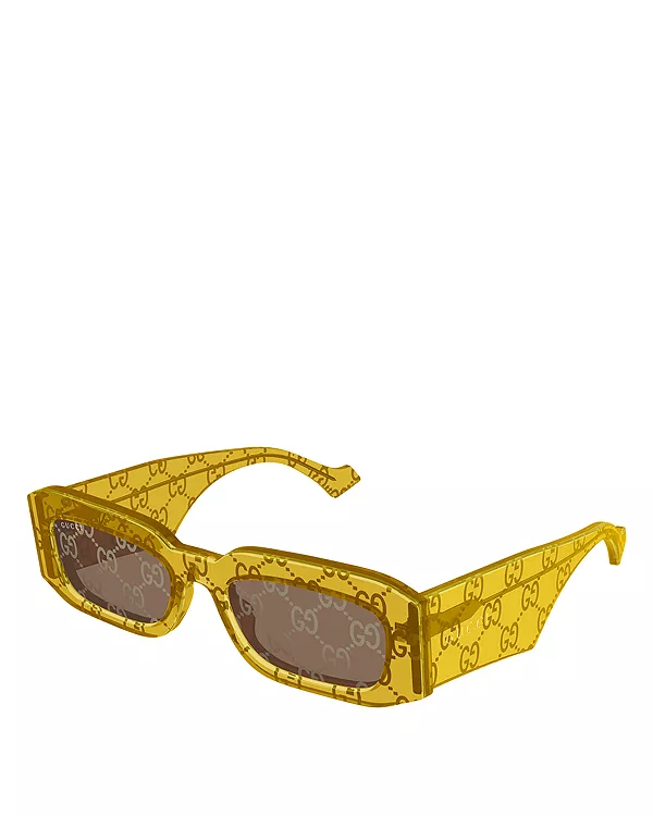 

Солнцезащитные очки Generation Guccissima прямоугольной формы, 54 мм Gucci, желтый